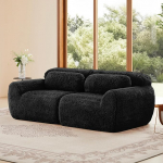 Boneless Cloud Couch - modulares Pl&uuml;schsofa 2-Sitzer, Rahmenlos & ohne Montage, f&uuml;r Wohnzimmer oder Schlafzimmer, Schwarz, frei kombinierbar