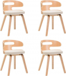 vidaXL 4 s&ouml;&ouml;gitooli komplekt koos seljatoega, s&ouml;&ouml;gitool, k&ouml;&ouml;gitool, puidust raam, s&ouml;&ouml;gitoa, k&ouml;&ouml;gi toolid, kreemjas bentwood kunstnahast toolid