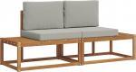 Outdoor-Sofa 2-Sitzer Gartenm&ouml;bel-Set aus massivem Akazienholz mit Polstern, Lounge-Garnitur f&uuml;r Terrasse und Garten, Natur 182,5 x 63 x 73 cm