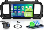 8 Core 6 + 128G: Hodozzy Carplay autoraadio Citroen Jumpy 3/Peugeot Expert/Toyota Proace 2016-2023, 10-tolline puuteekraan Android Car/WiFi/GPS/RDS/FM/Bluetooth/USB + tagantj&auml;rele vaatamise kaamera