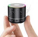 Mini Bluetooth Lautsprecher (83g), Musikbox Bluetooth 5.4 mit RGB Lichter, HD-Sound & starke Bass, Tragbarer kabelloser Outdoor Mini Lautsprecher, kompaktes Design f&uuml;r Reise/Outdoor/Garten, Schwarz