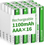 Granicell AAA laetavad patareid 1100 mAh suure mahutavusega 1500 ts&uuml;klit 1,2 V NiMH madala enesepuhastusega AAA patarei 16-ne pakis