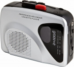 Groov-e Kaasaskantav isiklik retro kassetim&auml;ngija ja diktofon koos sisseehitatud k&otilde;lari ja mikrofoniga, AM/FM raadio, 3,5 mm k&otilde;rvaklapipesa ja k&otilde;rvaklappidega - must/h&otilde;bedane v&auml;rvus