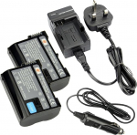 DSTE DC113U EU pistikupesa laadija + 2x EN-EL15 Li-Ion aku Nikon 1V1 D600 D610 D750 D800 D800E D810A D7000 D7100 D7200 kaameratele