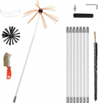 Kaminahari 8 m, korstnap&uuml;hkimishari, pliidipuhasti harja, professionaalsed t&ouml;&ouml;riistad, saab kasutada: Kaminaharja komplekt koos 1 radiaatoriharjaga, 1 traatharjaga, 8 vardaga.