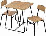 Baroni Home S&ouml;&ouml;gilaud 2 tooliga Moodne disain Kerge siseruumide s&ouml;&ouml;gilaud restoranis MDF teras lihtne kokkupanek must tammeefekt