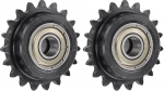 hankimise kaart #25 Roller Chain Tension Wheel 8mm Bore 1/4" Pitch 19T C45 Carbon Steel 25 Roller Chain Sprocket koos laagriga ISO 04C ketile Pack of 2