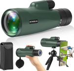 Zoom Monocular Telescope, High Performance Monocular Telescope for Smartphone with Tripod, HD Monocular for Adults, Larger Vision Monocular for Hiking, Hunting, Stargazing, Bird Watching (Green)