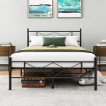 VERFARM metallist voodi lamellip&otilde;hjaga voodiraam peaplaadiga &uuml;heinimesevoodi k&uuml;lalisvoodiraam &uuml;heinimesevoodiraam 120 x 200 cm mustana