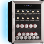 Klarstein Coachella 65 Drinks Fridge - 60 L WLAN Enabled, LED Lighting, Stainless Steel, Whisper Quiet, 3-18 &deg;C, Removable Shelves, Drinks Fridge with Glass Door