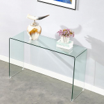Stilvoller Konsolentisch mit Glas- und Acrylspiegeloberfl&auml;che - Moderner Sofatisch f&uuml;r den Eingangsbereich, Wohnzimmer, Flur und B&uuml;ro - Wei&szlig;, 100 x 80 cm