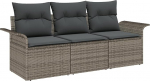 Rantry 3-osaline aia diivan komplekt koos pehmendusega Grey Poly Rattan Garden Lounge Model3345219