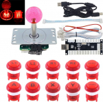 Arcade m&auml;ngu LED DIY komplekt Mehaaniline klaviatuur l&uuml;liti Arcade LED nupp LED Joystick Controller Zero Delay USB kodeerija PC MAME Retropie Jamma Punane