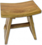 Kinaree Japan Teak Stool Suzie - 41 cm Teak Stool with Curved Seat - Also Suitable as a Bathroom Stool or Footstool