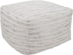 SARO LIFESTYLE Matterhorn kollektsiooni kunstkarusnahast pouf, 20 x 20 x 14-tolline, h&otilde;bedane