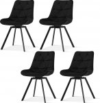 TUKAILAI komplekt 4 p&ouml;&ouml;rlevat s&ouml;&ouml;gitooli, k&ouml;&ouml;gitoolid sametiga, polsterdatud tool ilma k&auml;etoeta, p&ouml;&ouml;rlev tool seljatoega, metallist, polsterdatud istmega, s&ouml;&ouml;gituppa, elutuppa, k&ouml;&ouml;ki,