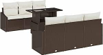 Rantry 7-teiliges Garten-Sofa-Set mit Kissen Braun Poly-Rattan Gartenlounge Model3348924