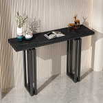 Konsolentische f&uuml;r Flur, schlanke Ablage hinter dem Sofa, Marmor-Spiegel-Display, moderner Eingangstisch, moderner schwarzer Konsolentisch mit Stauraum f&uuml;r Eingangsbereich und Wohnzimmer, ze