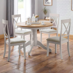 Julian Bowen Davenport Dining Chairs Set of 2 Oak and Elephant Grey