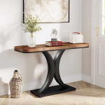 Moderner schwarzer Konsolentisch - 120 cm gro&szlig;er Akzenttisch f&uuml;r Eingangsbereich und Flur, stilvoller Sofatisch, dekorative M&ouml;bel f&uuml;r Wohnzimmer und Heimdekoration, vielseitiges und Elegante