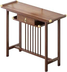 Konsolentisch Mit Schubladen, Messingdekor, Flur Regal Schmal, Schmale Kommode Flur f&uuml;r Eingangsbereich, Wohnzimmer und Foyer(120x42x88cm/47x16.5x35in)