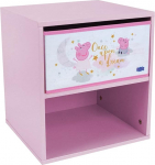 Fun House Enfant 713497 Peppa Pig Bedside Table with Drawer H 36 x W 33 x D 30 cm White