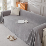 Einfarbiges Sofatuch, Sofabezug, Couchhusse, Dicker Sofabezug, Boho Sofabez&uuml;ge f&uuml;r Sofas, Geeignet f&uuml;r alle Jahreszeiten(Light Gray,180*380cm/71x150in)