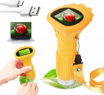 Digitaalne mikroskoop lastele, 2,0-tolline IPS taskumikroskoop LED-valgusega, USB-port, 1000x zoom, plastist, kollane