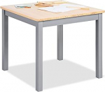 PINOLINO Fenna Children's Table Solid Pine Wood Table Height 51 cm for Children Aged 2-7 Years Grey and Clear Lacquered