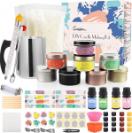 Candle Making Set, DIY Candle Making Set for Adults Children, Candle Pouring Accessories with Soy Wax, Candle Tins, Fragrance Oil, Dyes, Stickers