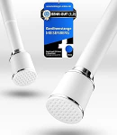 Teleskoopvarras, 170-220 cm, l&auml;bim&otilde;&otilde;t 32 mm, valge - kardinaraud, puurimata, pikendatav klambervarras, kardinaraud kinnitamiseks - ideaalne kardinate ja kardinate jaoks.