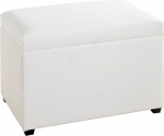 HAKU M&ouml;bel White Faux Leather MDF Storage Chest Dimensions W 58 cm x H 42 cm x D 39 cm Style: Modern