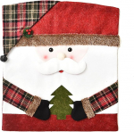 TITA-DONG 3 Pack Christmas Chair Back Covers, Santa, Snowman, Reindeer, Chair Protector, Slipcovers with Checked Patterns, Chair Cover for Kitchen, Hotel, Holiday, Party, Decoration (#2)