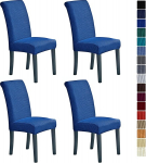 Howhic Dining Room Stretch Chair Covers Set of 4 Removable Washable Dining Chair Covers Dining Chair Covers Seat Protector Ideal for Home Decoration and Banquet (Classic Blue, 4 Pieces)