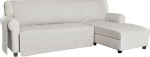 ISSUNTEX Sectional Couch Covers for Dogs Reversible L Shape Sofa Cover Water Resistant Chaise Lounge Cover Fur Protector for Kids Pets (Large, Ivory/Ivory)
