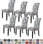 Dining Chair Covers Removable Washable Printed Soft Fabric Stretch Chair Covers for Home Theme Party Hotel Wedding Ceremony Henriksdal Parsons Style 13 Pack of 6