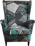 DZYP Wing Chair Cover, 2-osaline Stretch tugitooli kate, Jacquard tugitooli kate, kaitsvad katted, tugitooli kate, diivanikate, tugitooli kate koos k&auml;etoega, m&ouml;&ouml;bli kaitse (muster 5)