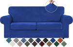 WEERRW Velvet diivanikatted 2 padja jaoks, diivan diivan - High Stretch Luxury Velvet Plush 3 t&uuml;kki diivanikatted elastse p&otilde;hjaga, m&ouml;&ouml;bli kaitsja lemmikloomadele, masinpesu, Royal Blue, Medium