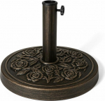 KEPLIN Sonnenschirmst&auml;nder aus Gusseisen, 12 kg, mit Blumenmuster, robuster Metallst&auml;nder f&uuml;r Garten, Terrasse, Sonnenschirm, Baldachin, Pavillon, Markise jne. - Durchmesser 45 mm (12 kg, pronks)