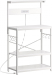 SUPERJARE pagaririiul pistikupesadega, mikrolaineahju statiiv, 80 x 41 cm suurem laud, k&ouml;&ouml;giriiul reguleeritava keskriiuliga, 6 S-kujulist konksu, kohvipuldi statiiv, valge