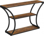 VASAGLE konsoollaud sissep&auml;&auml;sulaua kumerad jalad laiendatud lauaplaat elutuba koridor magamistuba industriaalstiilis rustikaalne pruun ja must LNT089B01