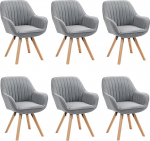 MEUBLE COSY p&ouml;&ouml;rlevad s&ouml;&ouml;gitoolid, 6 tooli, k&ouml;&ouml;gitoolid, polsterdatud toolid, p&ouml;&ouml;rlevad toolid k&auml;etoega, tugitool, meigitool, valmistatud kangast, t&auml;ispuidust jalad s&ouml;&ouml;gituppa, elutuppa,