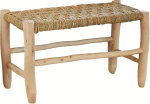 Home Maison Punutud ruuduline pink 80 cm Toorlauripuust ja doum-palmikiududest, naturaalne, 80 x 35 x 35 cm