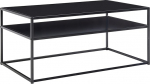 FineBuy kohvilaud 100 x 60 x 45 cm metallist elutoa laud Industrial Black diivanilaud terasest koos hoiuruumiga Lounge laud hoiukambriga kohvilaud k&uuml;ljelaud ruudukujuline