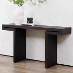 Extra Breiter Konsolentisch Echtholz Furnier, Schmaler Flurtisch Minimalistisch Hinter Sofa F&uuml;r Eingang, Wohnzimmer, Home Office