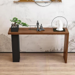 Moderner Konsolentisch Mit Blumenkasten, Schmaler Holz Flurtisch Als Eingangstisch Couchtisch F&uuml;r Diele Wohnzimmer Oder Hinter Sofa(Brown,80cm)
