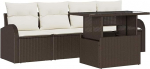 Model3348544 5 Piece Garden Diivan Set koos padjaga Brown Poly Rattan Garden Lounge