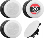 Pyle 20 cm lae sisseehitatud k&otilde;lar, Bluetooth laek&otilde;lar, 4 seinak&otilde;larit, 2-kanaliline k&otilde;lar, 250 W 4-kanaliline v&otilde;imendi, tweeter, stereohelis&uuml;steem, seinakinnitus, &uuml;mmargune/ruutne