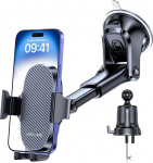 Miracase auto telefonihoidja armatuurlaua tuuleklaasi ja &otilde;huventilaatori 3 in 1 telefonihoidik 360&deg; p&ouml;&ouml;rlev statiiv iPhone 15 Pro Plus Max 14 13 12 11Samsungile