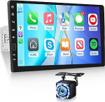 NHOPEEW 1-DIN puuteekraaniga raadio koos juhtmevaba CarPlay ja Android autoga, 9-tolline autoraadio koos tahavaatekaameraga, AM/FM/RDS raadio, peeglilink, roolijuhtimine